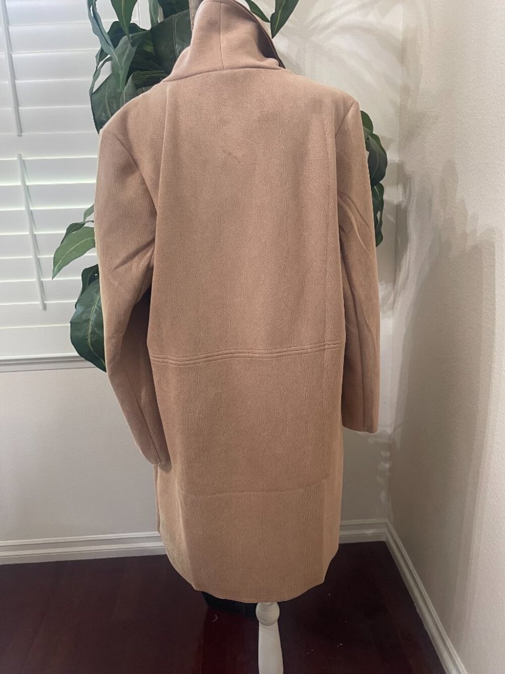 Olivia Grey XL Camel Textured Long Open Front Coat NWT Flaw - Picture 11 of 13